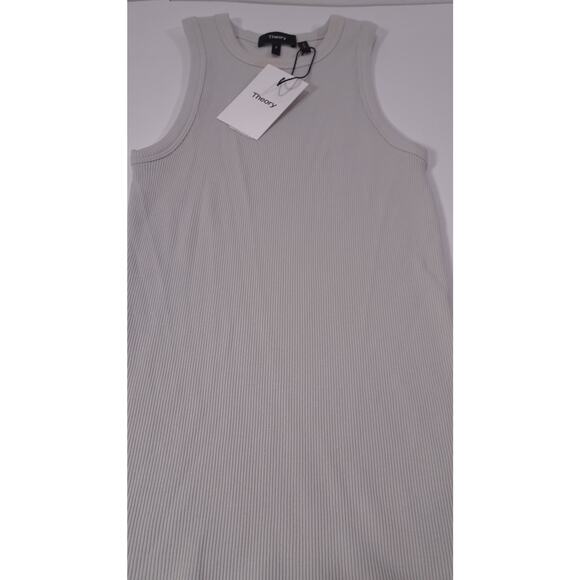 Theory Women's Fitted Tank O _ 2 Compact Rib Top Sz P NWT 130 Lunar Rock IRRG - Picture 6 of 8